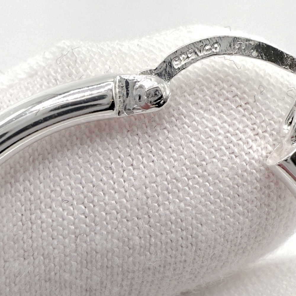 .925 Sterling Silver 3mm x 30mm Tube Hoop Earrings - Picture 8 of 13